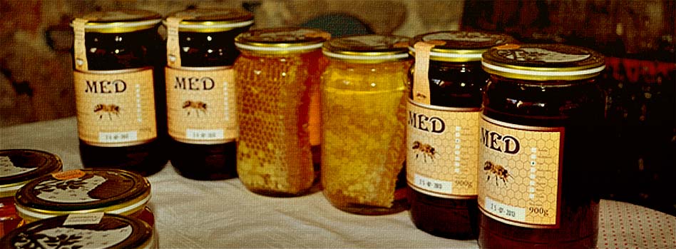 diversi prodotti delle api, miele